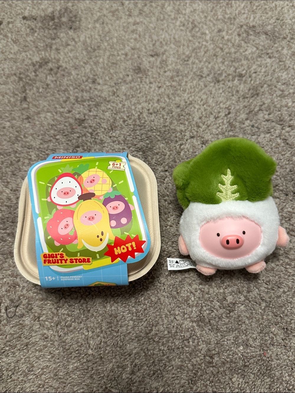 Miniso Gigi’s Fruity Store Plush Pig Keychain - Cabbage